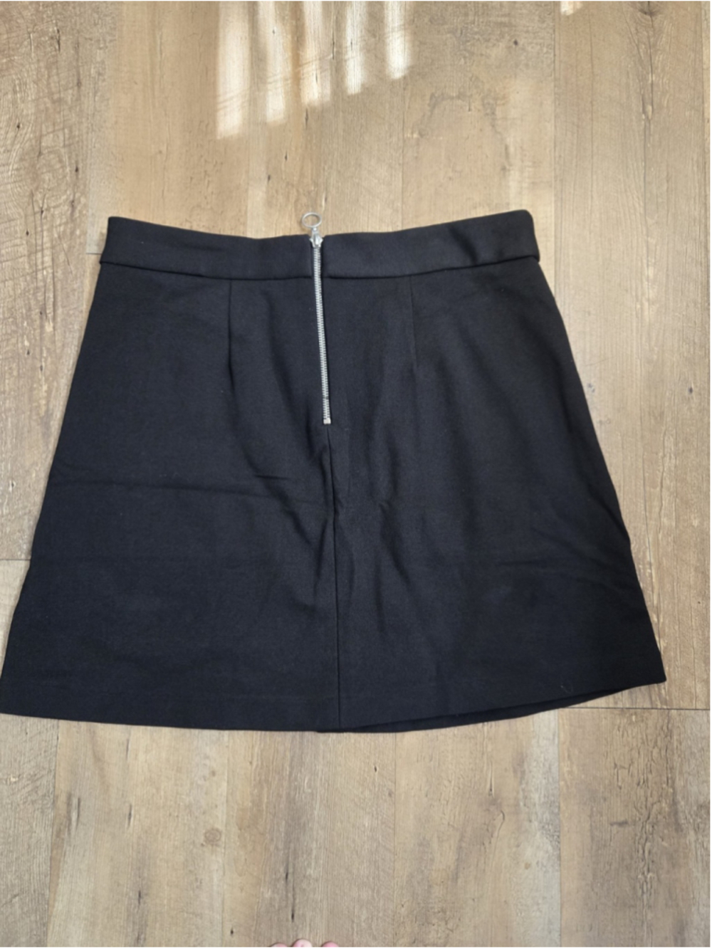 Maeve Anthropologie Black Ponte Knit A-Line Mini Skirt 12 Pocket Zip Back... - Picture 10 of 10